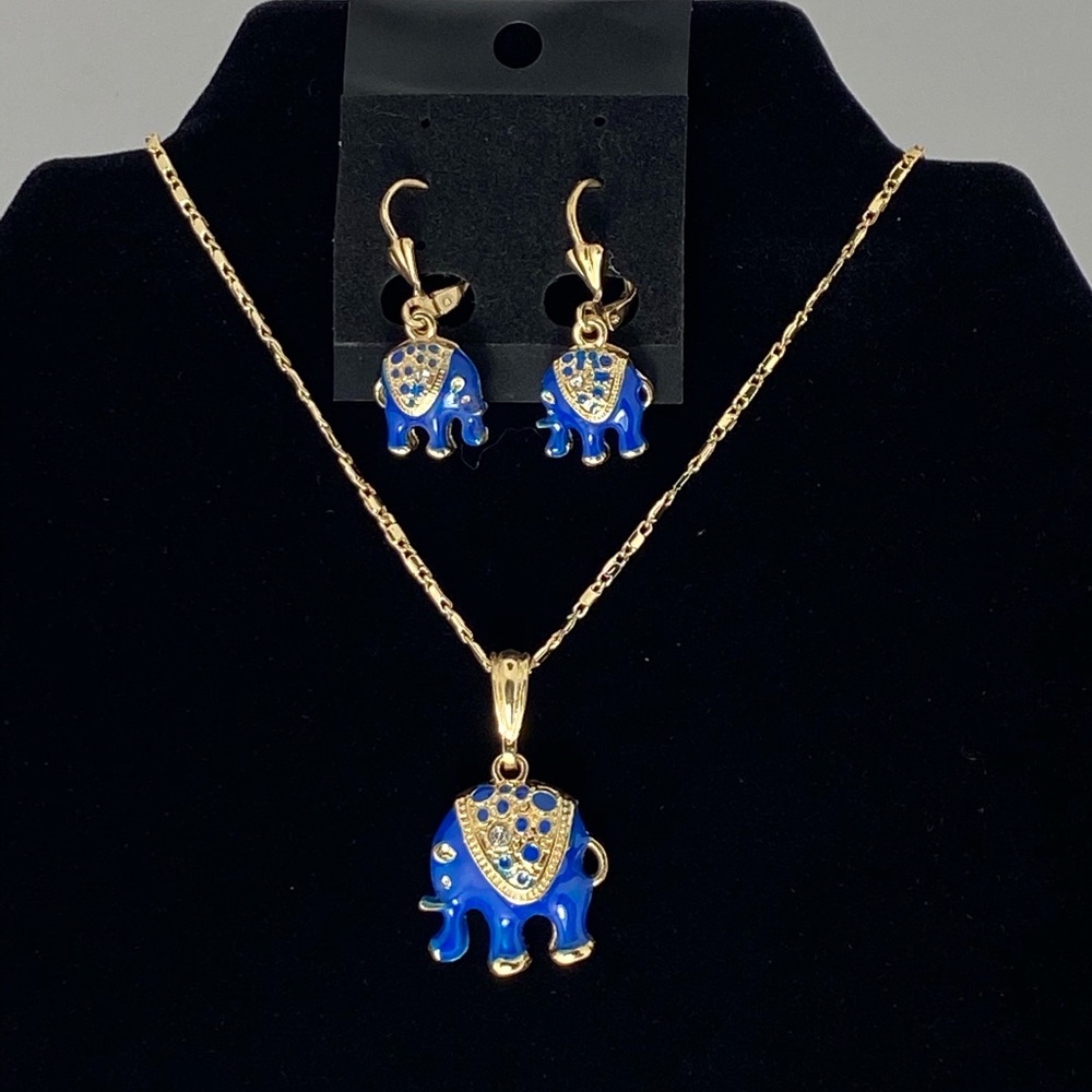 Blue Good Luck Elephant Set